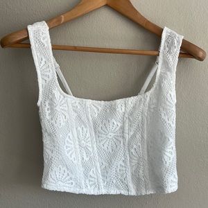 AMERICAN EAGLE Women’s White Lace Top - Size XS